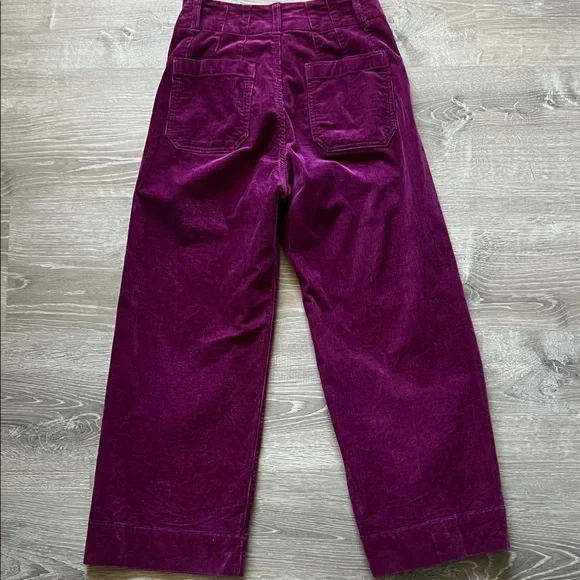 The Colette Wide-Leg Corduroy Pants in Deep Plum - Picture 6 of 6